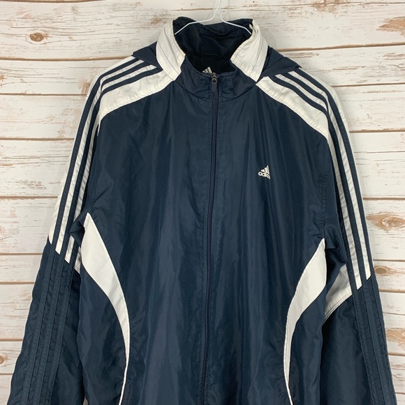 Adidas Hooded Jacket Black Zip Front Sz XL - Picture 5 of 9